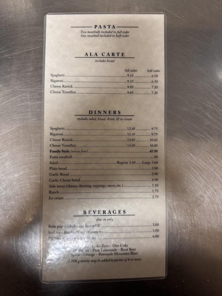 Tony's Pizza Menu image 1